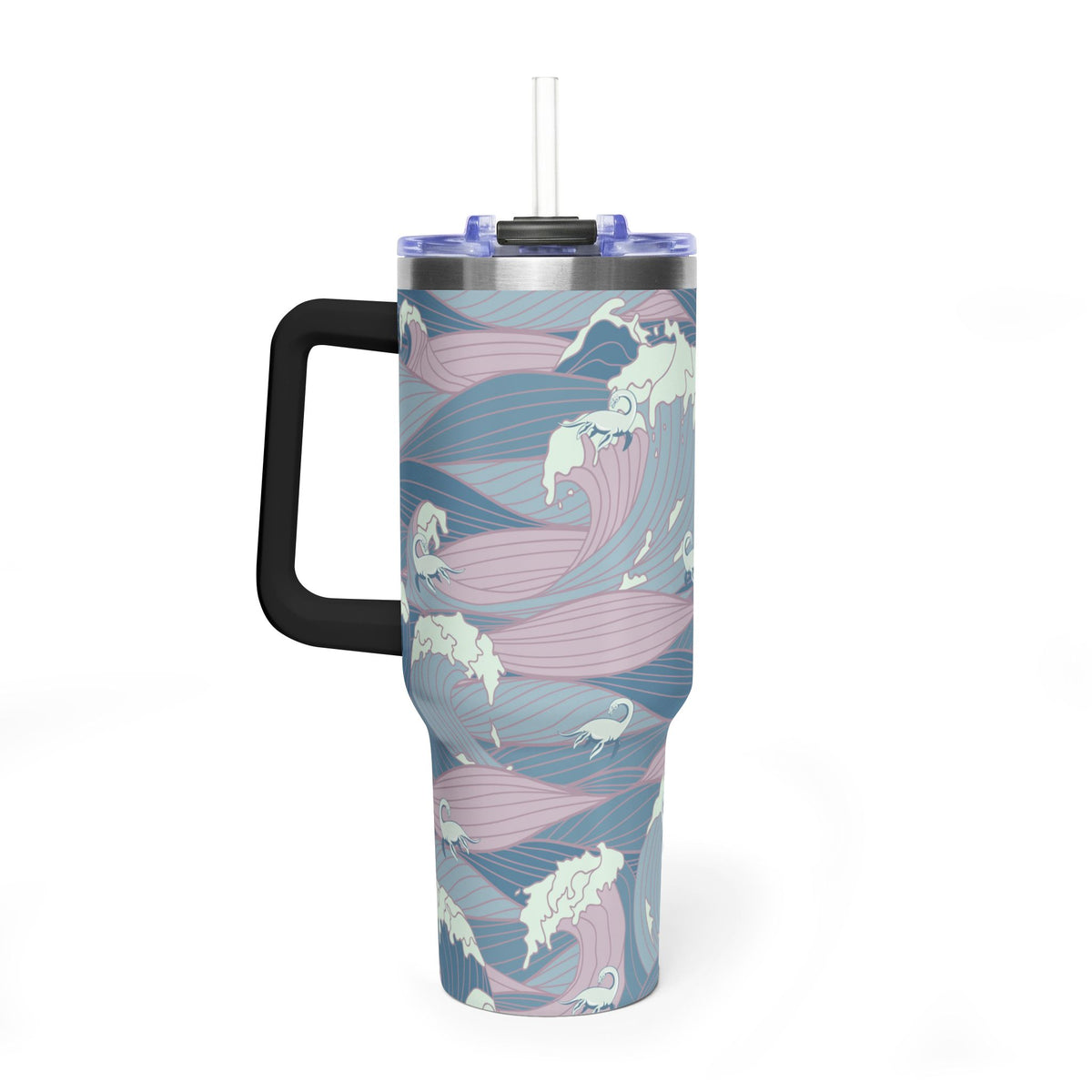 Nessie Waves 40oz Vacuum Tumbler — Insulated Travel Mug