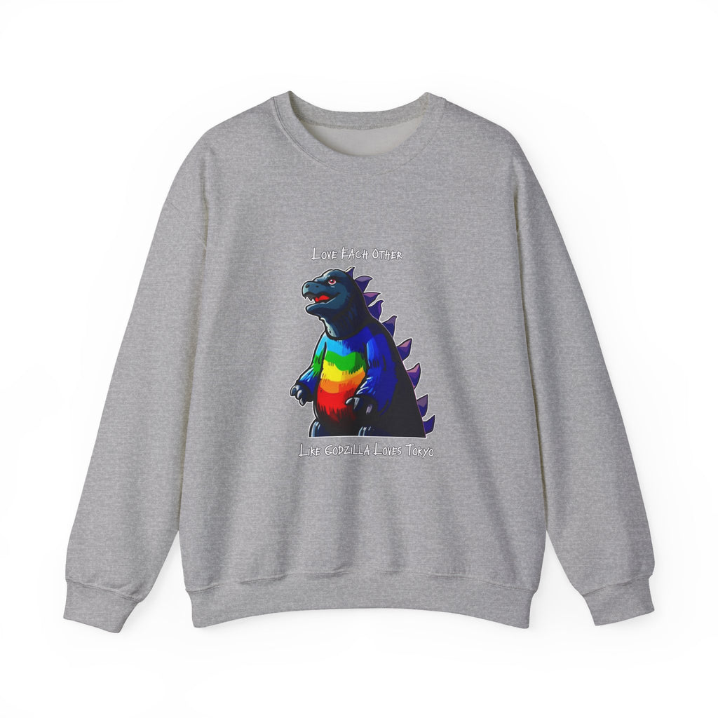 Godzilla Love Rainbow Crewneck Sweatshirt
