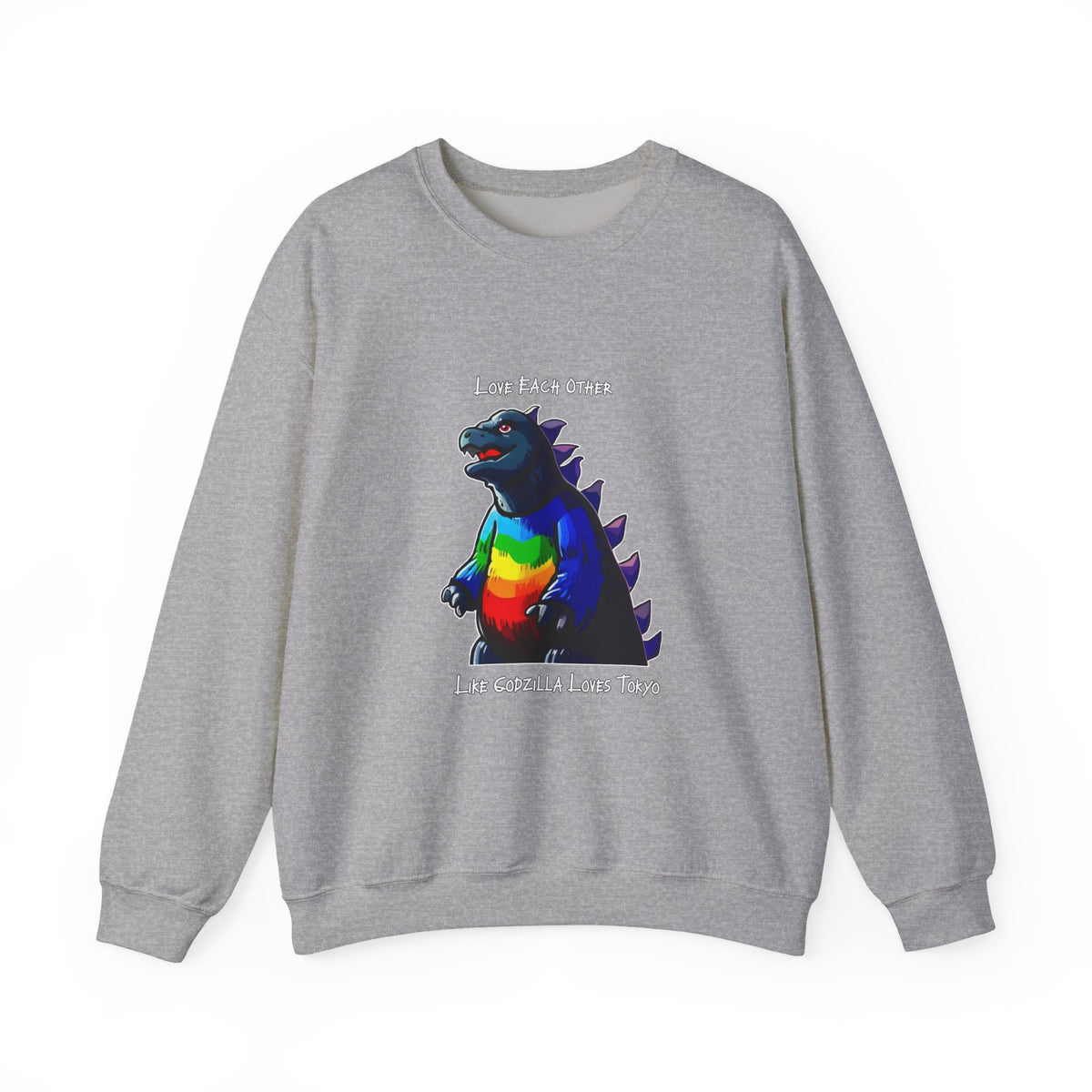 Godzilla Love Rainbow Crewneck Sweatshirt