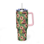 40oz Floral Squonk Tumbler — Insulated Vacuum Travel Mug