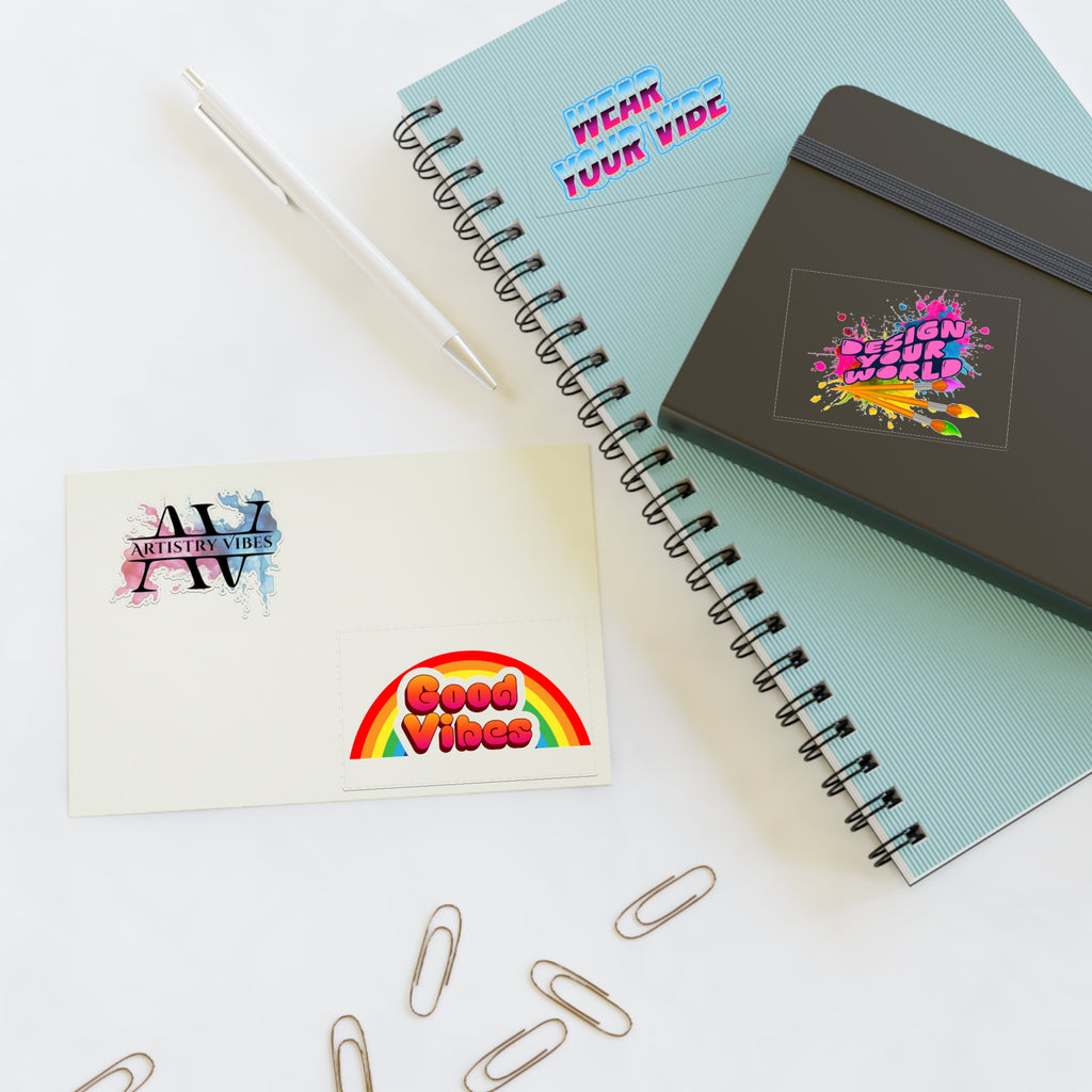Vibrant Vibes Sticker Sheet – Artistry, Good Vibes & Wear Your Vibe Decals