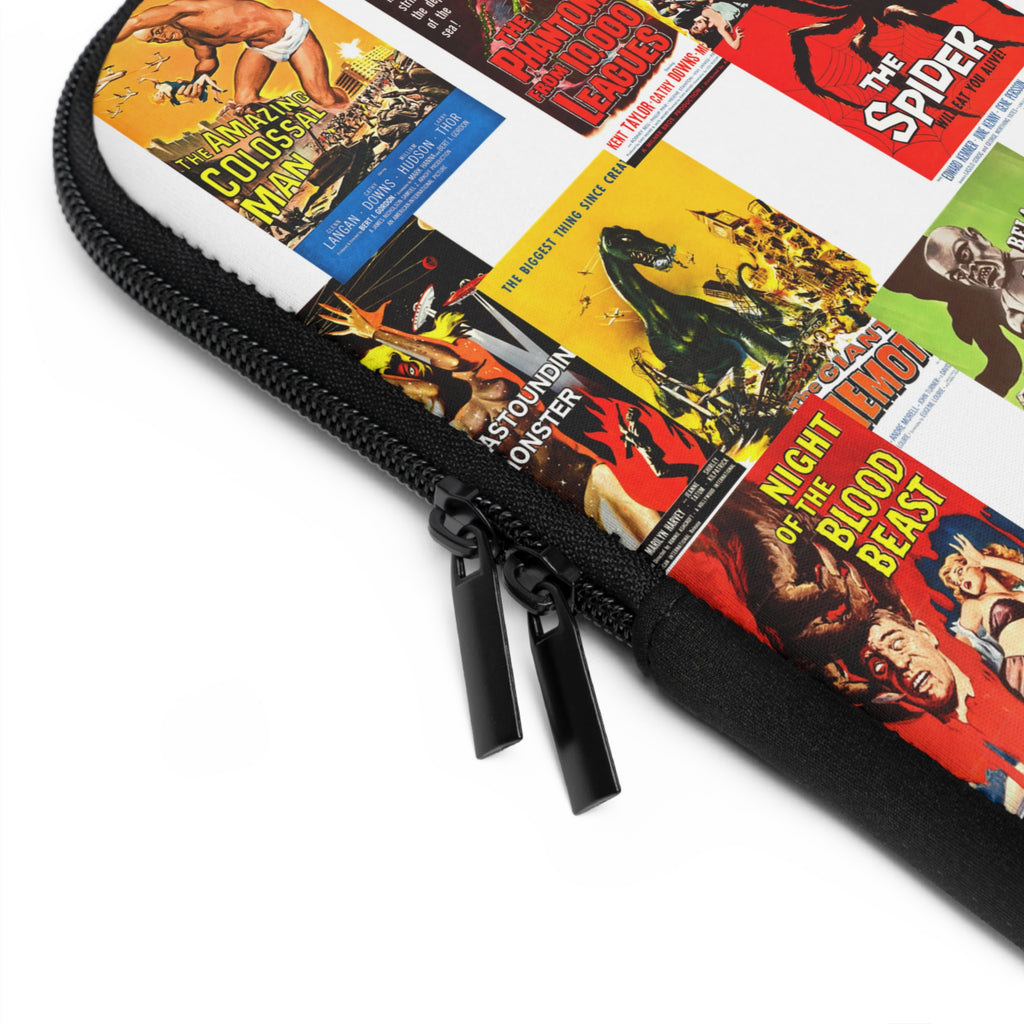 B-Movies Poster Laptop Sleeve — Vintage Monster Movie Collage Sleeve