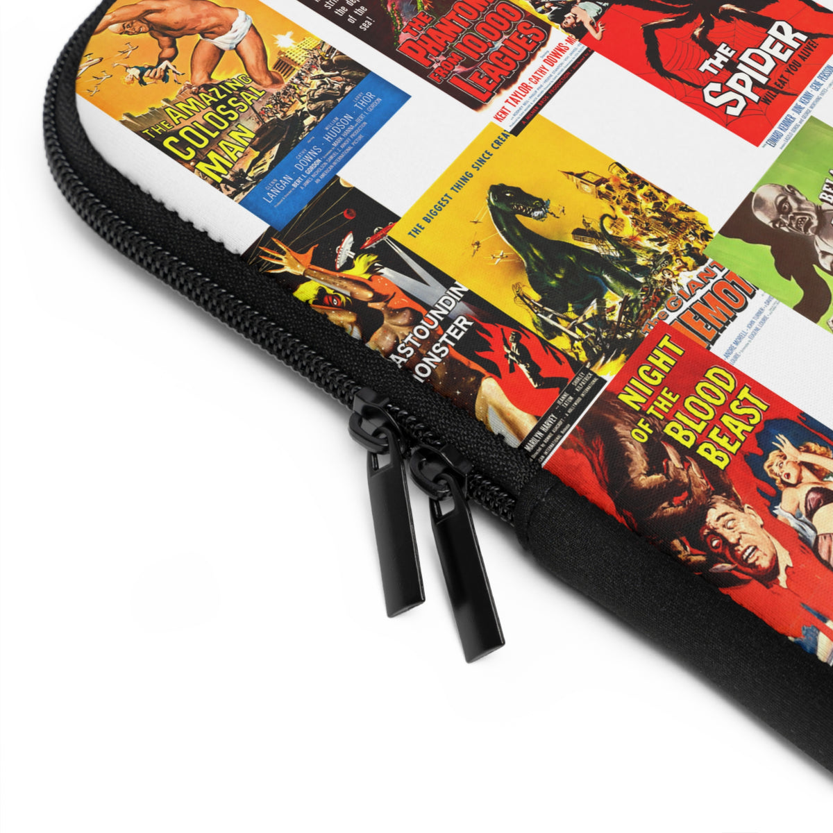B-Movies Poster Laptop Sleeve — Vintage Monster Movie Collage Sleeve