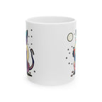 Alien Cat Ceramic Mug — Colorful Space Kitty Coffee Cup (11oz/15oz)