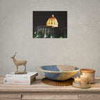 Nighttime Missouri Capitol Dome Rolled Poster — Illuminated Government Building Wall Art
