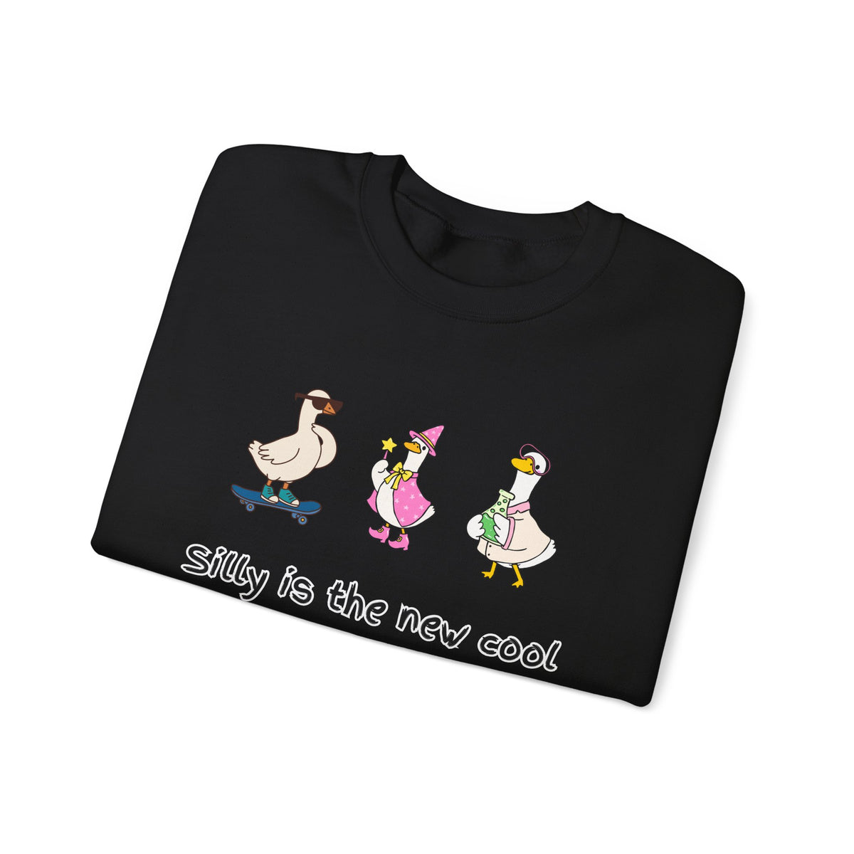 Silly Is The New Cool Sweatshirt — Cute Dancing Ducks Graphic Crewneck