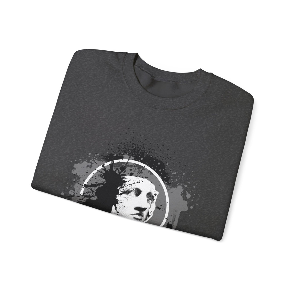 Classical Statue Ink-Splash Crewneck Sweatshirt