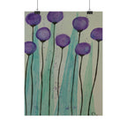 Rolled Poster - Purple Watercolor Floral Stems Art Print