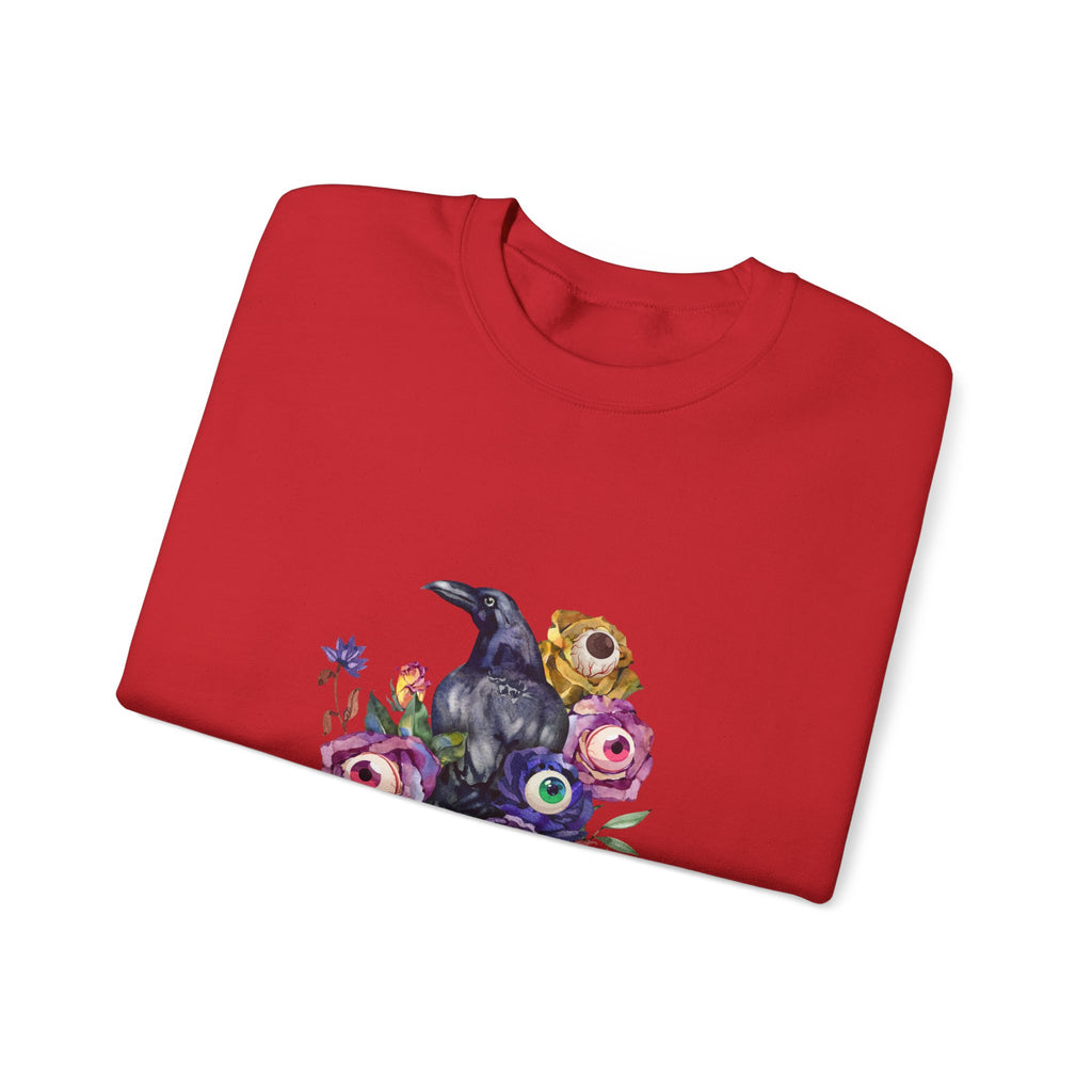Surreal Raven & Wildflowers Crewneck Sweatshirt