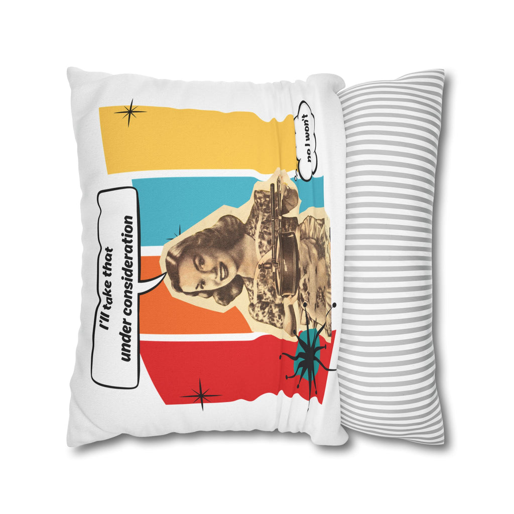 Retro Pop Art Pillow – “I’ll Take That Under Consideration” Throw Pillow