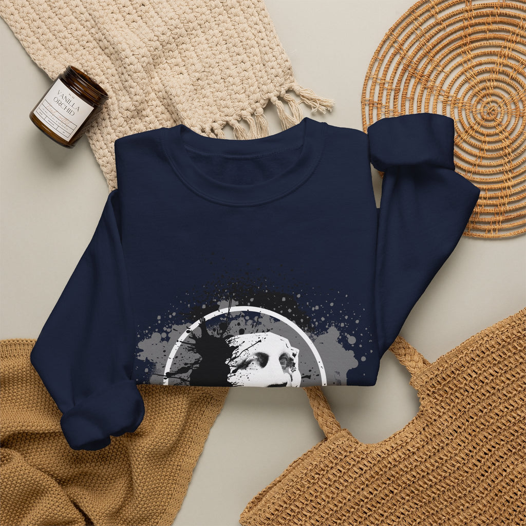 Classical Statue Ink-Splash Crewneck Sweatshirt