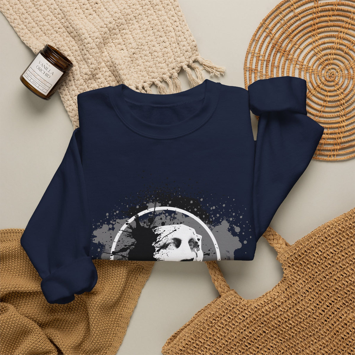 Classical Statue Ink-Splash Crewneck Sweatshirt