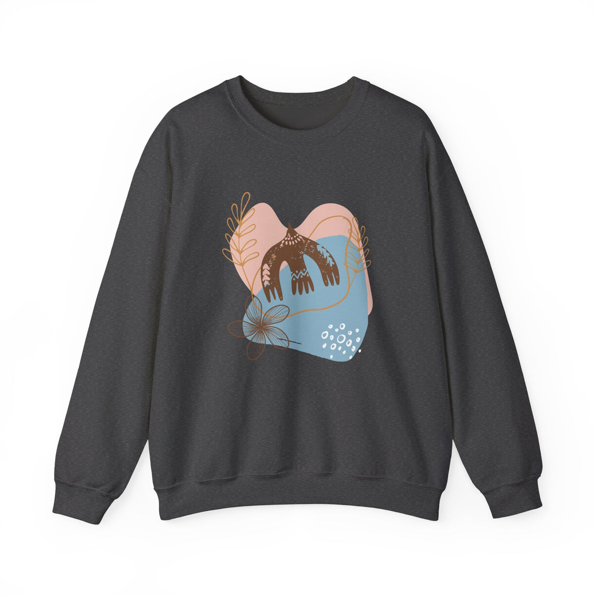 Bohemian Crewneck Sweatshirt — Floral Abstract Vintage Vibe