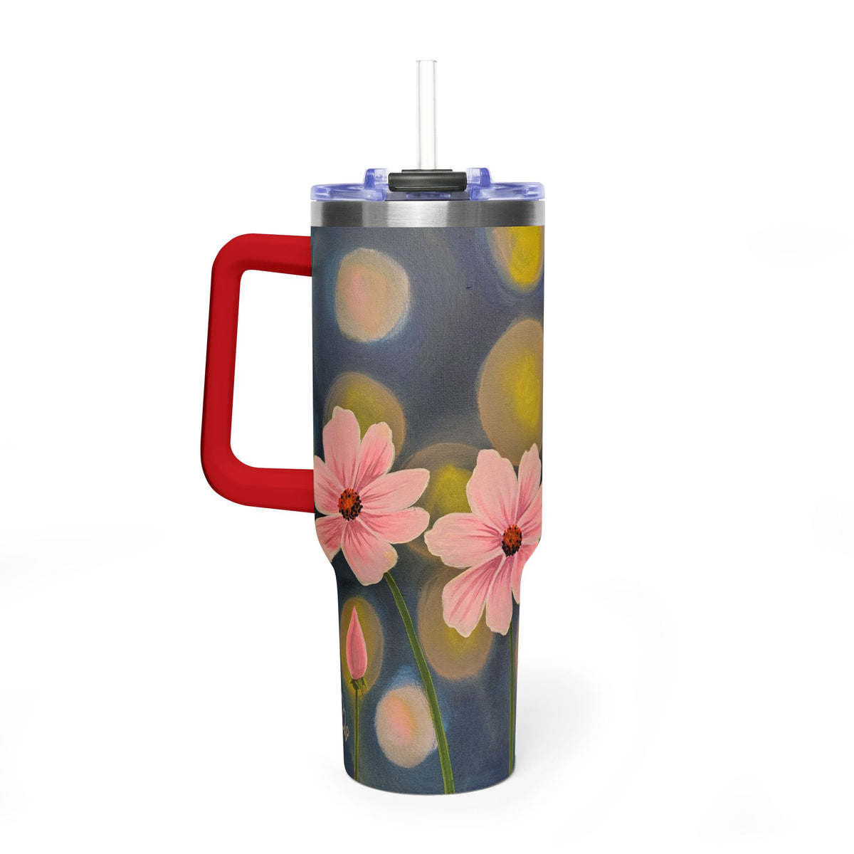 40oz Backlit Flowers Vacuum Tumbler
