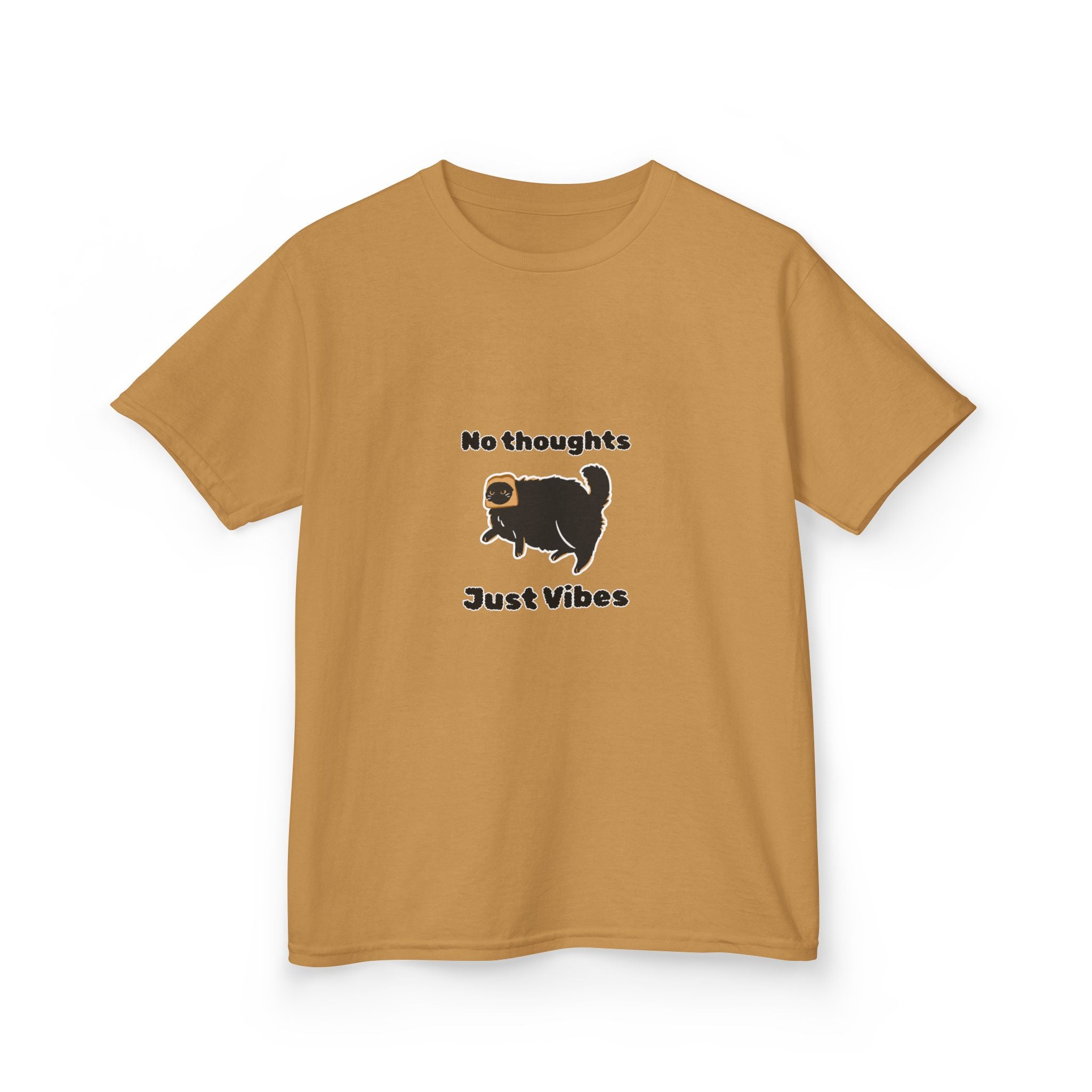 Youth 'No Thoughts Just Vibes' Cat Graphic Shirt