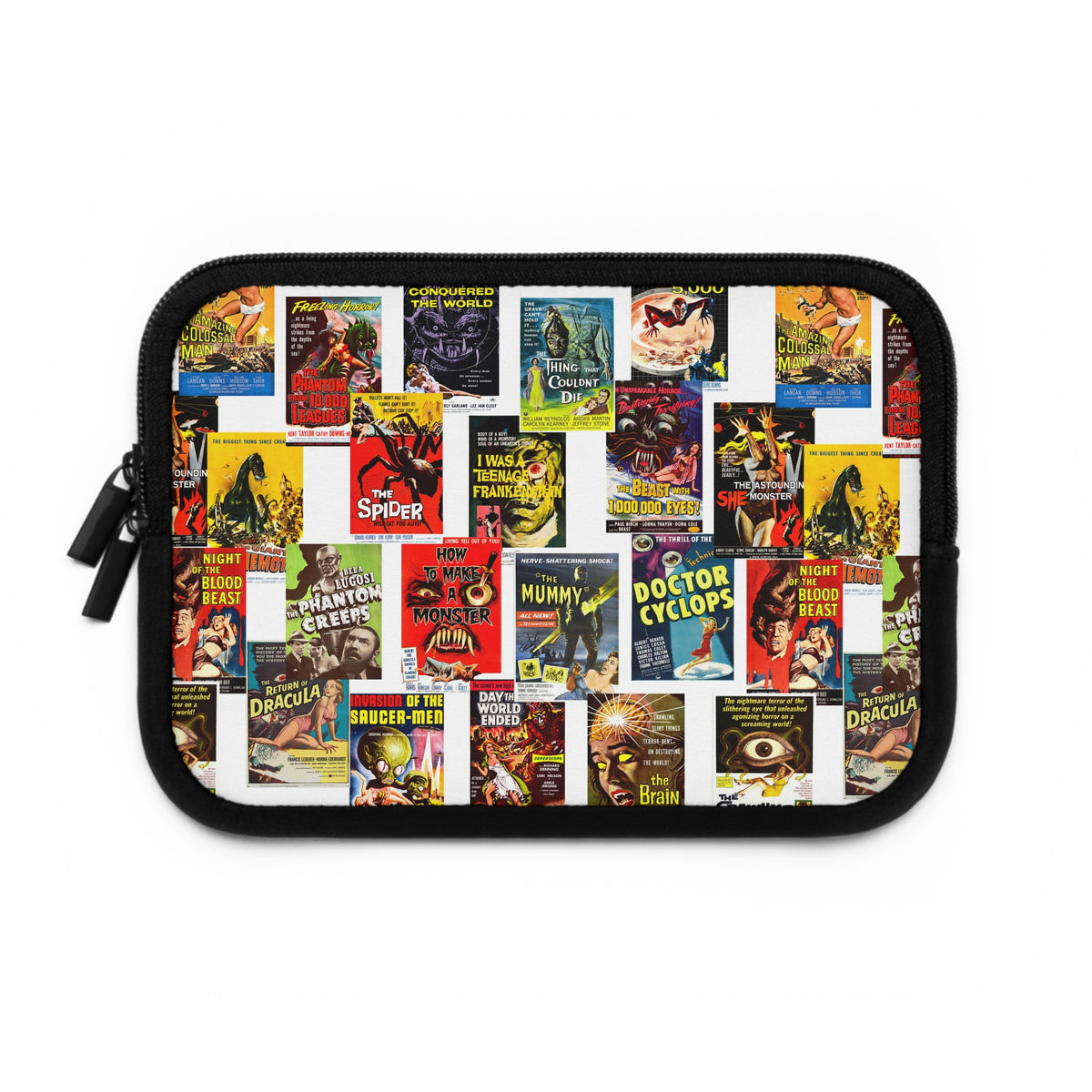 B-Movies Poster Laptop Sleeve — Vintage Monster Movie Collage Sleeve