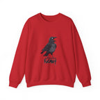 Crewneck Sweatshirt — Screaming Crow Graphic with "FUC AWF" Text