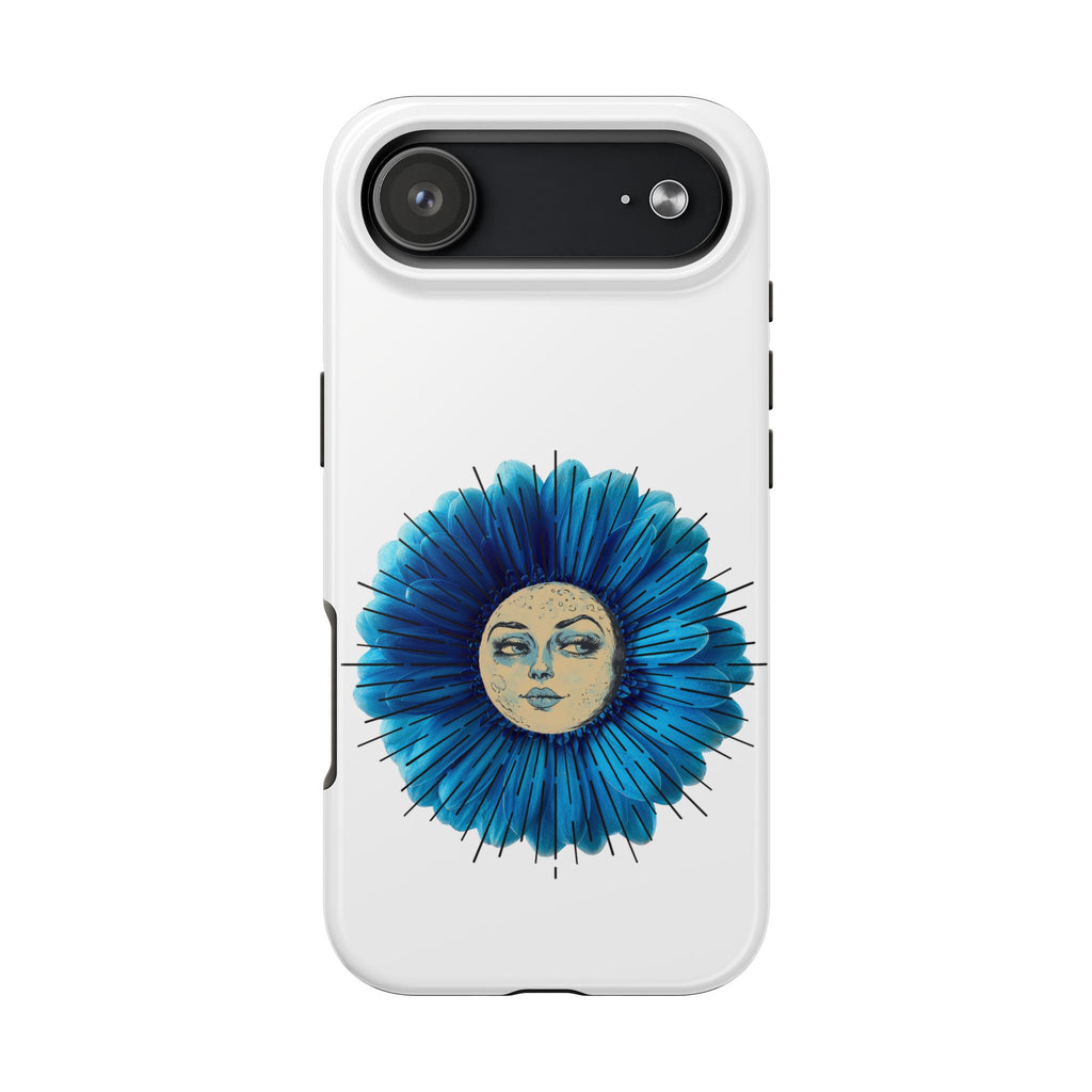 Tough Phone Case — Blue flower Face Protective Phone Cover