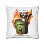 Funny 'It's Fine' Trash Panda Throw Pillowcase — Cute Raccoon In Flames Decorative Cushion Cover