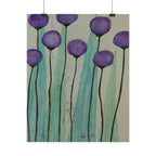 Rolled Poster - Purple Watercolor Floral Stems Art Print