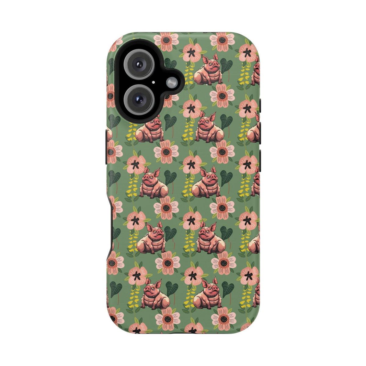Floral Squonk Pattern Impact Phone Case — Protective iPhone Cover with Pink Flowers
