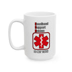 First Aid Coffee Mug — "Emotional Support Human-Do Not Touch" Emergency Medical Logo Ceramic Mug (11oz & 15oz)