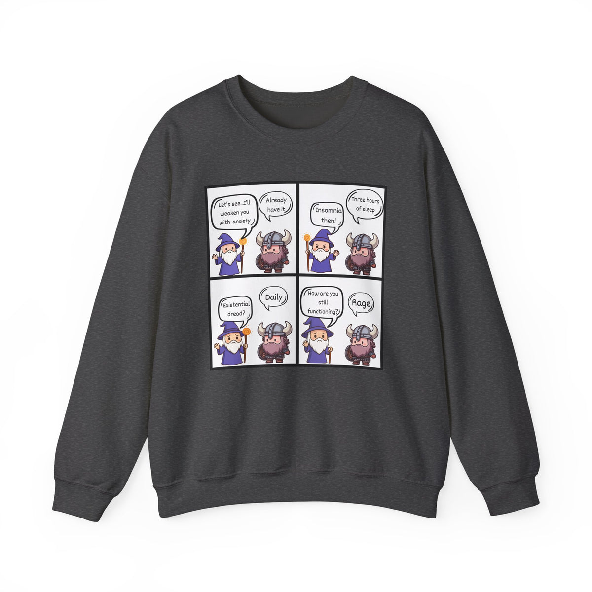 Comic D&D Sweatshirt — Cute Panel Cartoon Crewneck