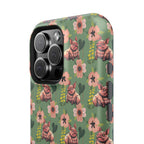 Floral Squonk Pattern Impact Phone Case — Protective iPhone Cover with Pink Flowers