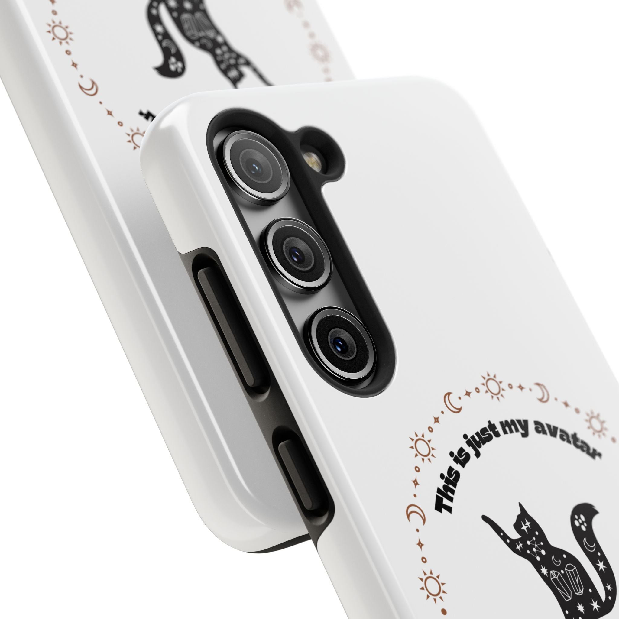 Tough Phone Case — “This Is Just My Avatar, I’m Really a Housecat” Cute Celestial Cat Protective Cover