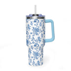 40oz Bigfoot Floral Vacuum Tumbler – Insulated Travel Mug with Straw
