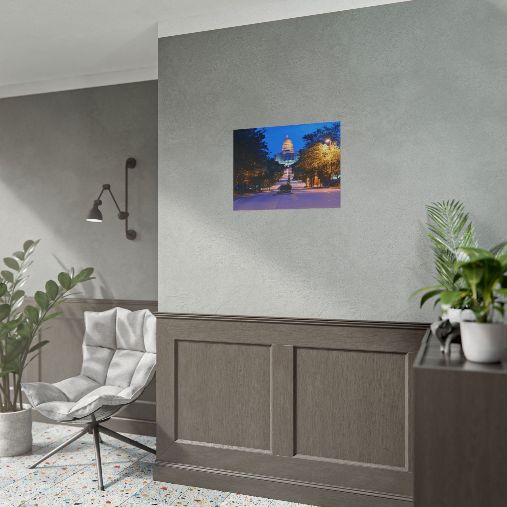 Rolled Poster — Nighttime Missouri Capitol Building Cityscape Wall Art
