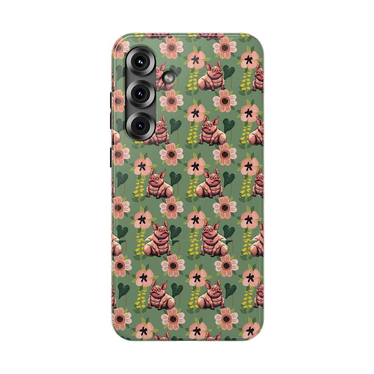 Floral Squonk Pattern Impact Phone Case — Protective iPhone Cover with Pink Flowers