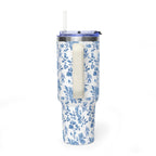 40oz Bigfoot Floral Vacuum Tumbler – Insulated Travel Mug with Straw