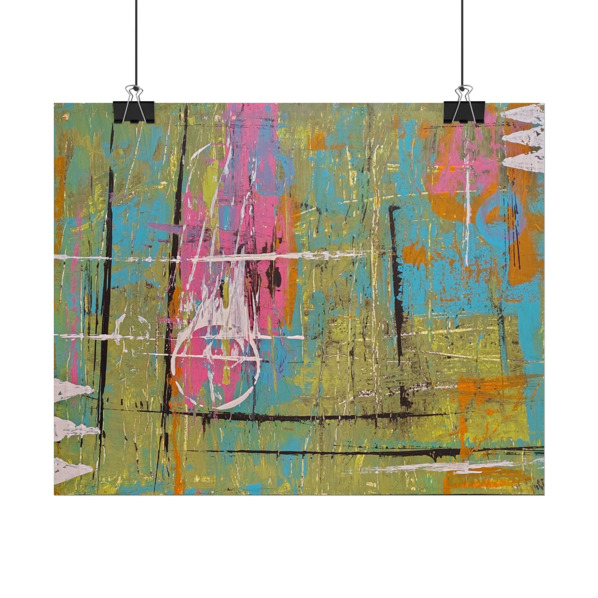 Abstract "1980s Puke" Color Splash Poster — Vibrant Modern Wall Art (Rolled Poster)