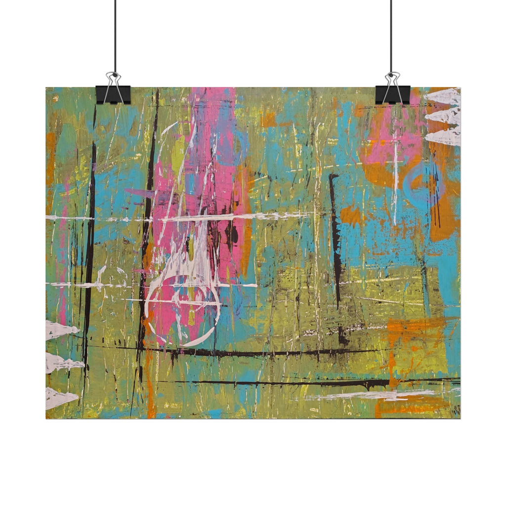 Abstract "1980s Puke" Color Splash Poster — Vibrant Modern Wall Art (Rolled Poster)