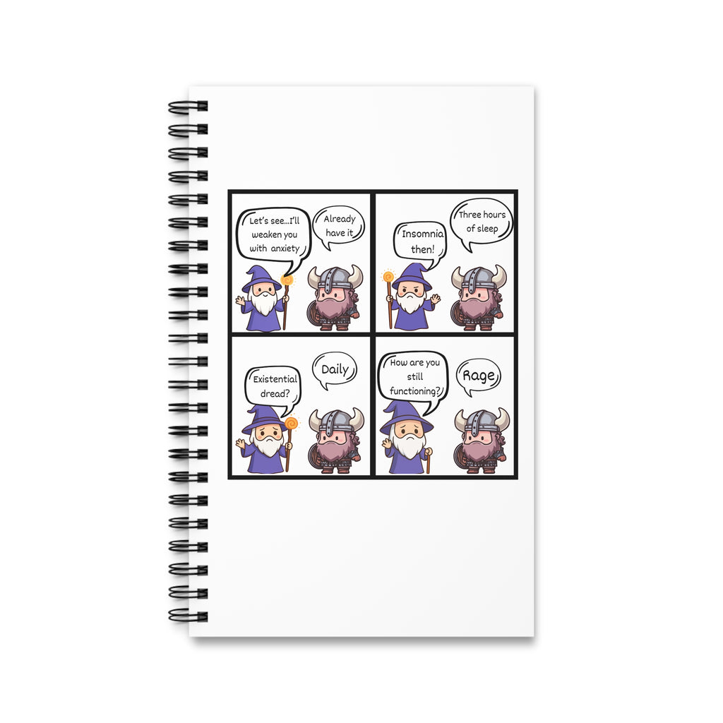 Cute Comic Spiral Journal – D&D Themed Notebook