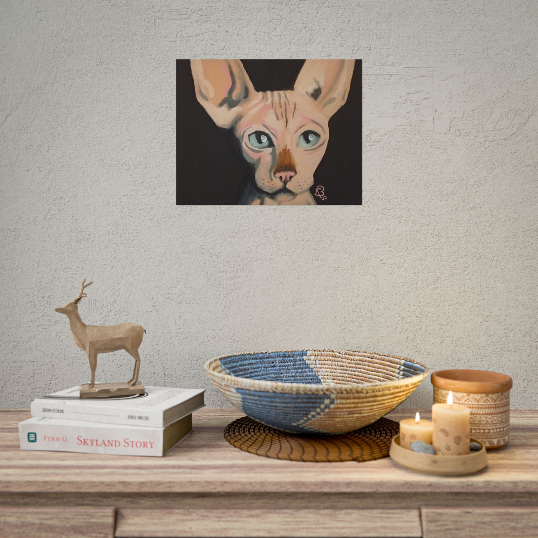 Sphynx Cat Art Poster — Rolled Fine Art Print