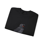 Crewneck Sweatshirt — Screaming Crow Graphic with "FUC AWF" Text