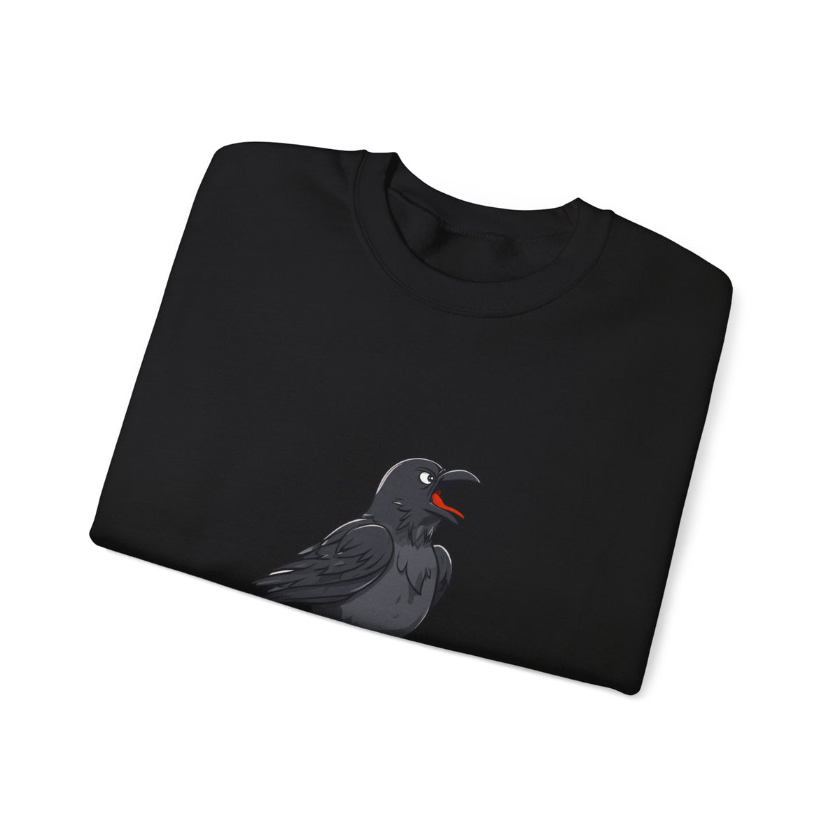 Crewneck Sweatshirt — Screaming Crow Graphic with "FUC AWF" Text