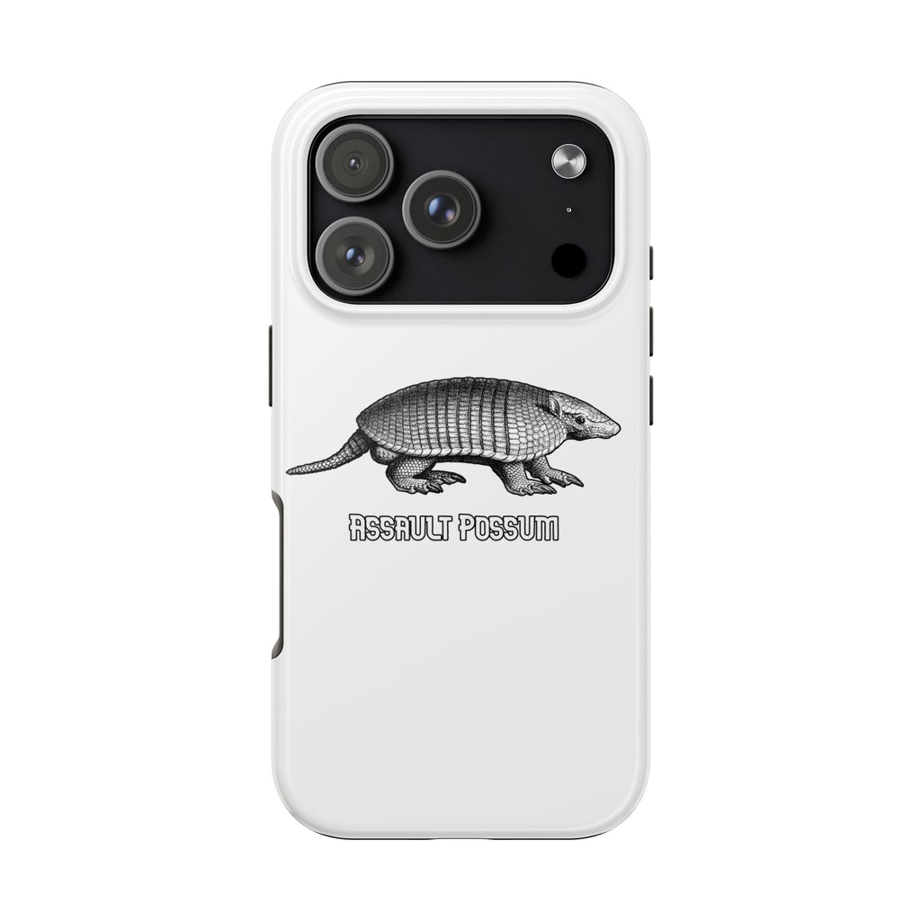 Tough Phone Case — "Assault Possum" Armadillo Graphic, Rugged Protective Phone Cover