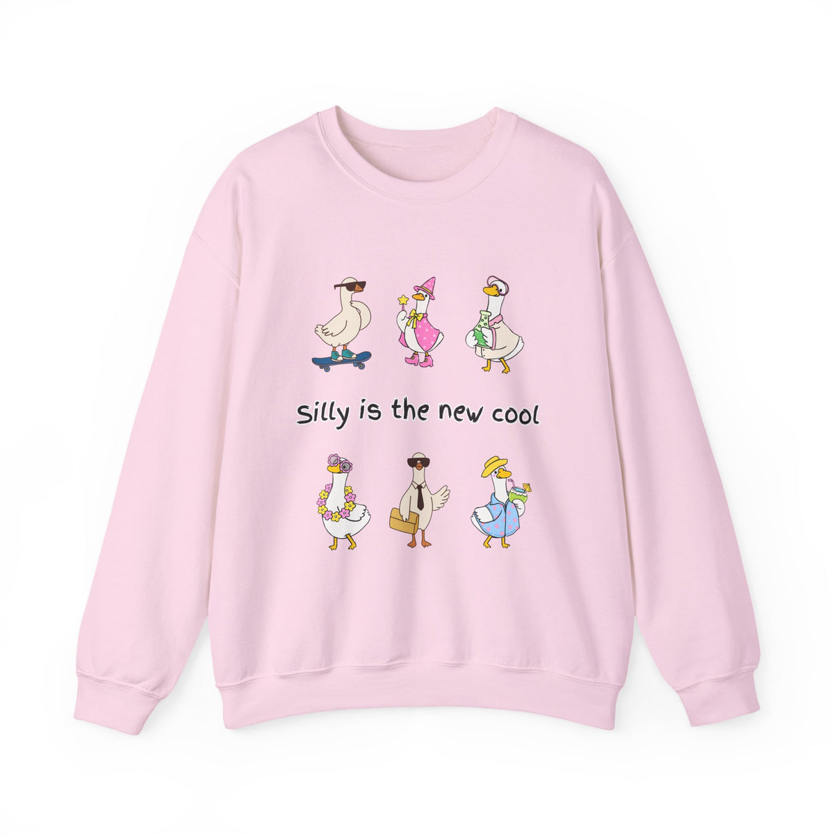 Silly Is The New Cool Sweatshirt — Cute Dancing Ducks Graphic Crewneck