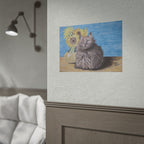 Cat with Sunflowers Poster — Rolled Art Print