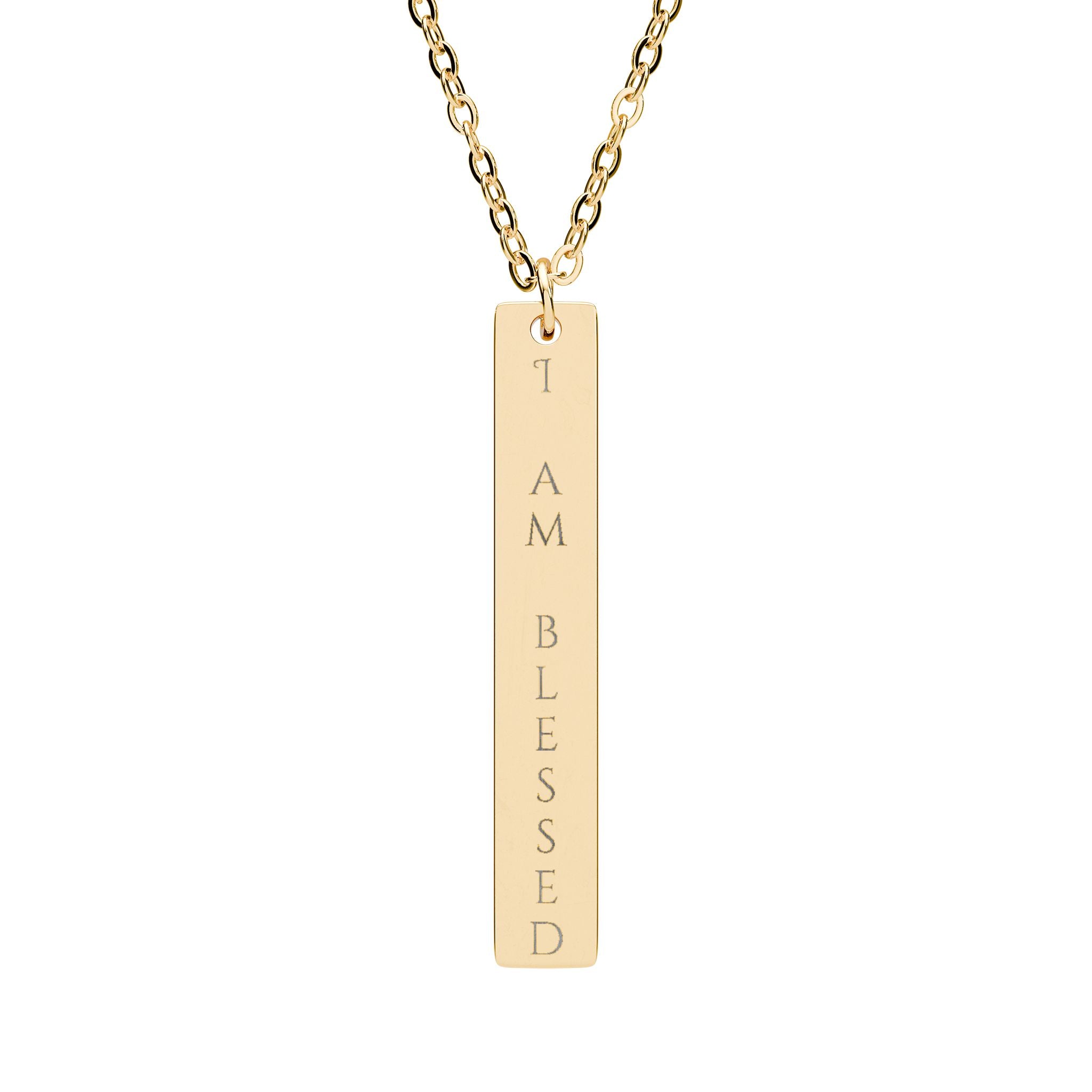 Personalize it! Engraved Vertical Bar Necklace