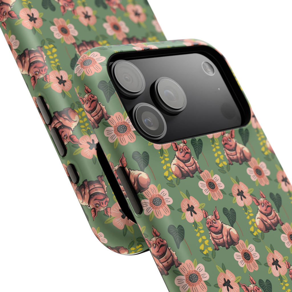 Floral Squonk Pattern Impact Phone Case — Protective iPhone Cover with Pink Flowers