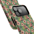 Floral Squonk Pattern Impact Phone Case — Protective iPhone Cover with Pink Flowers