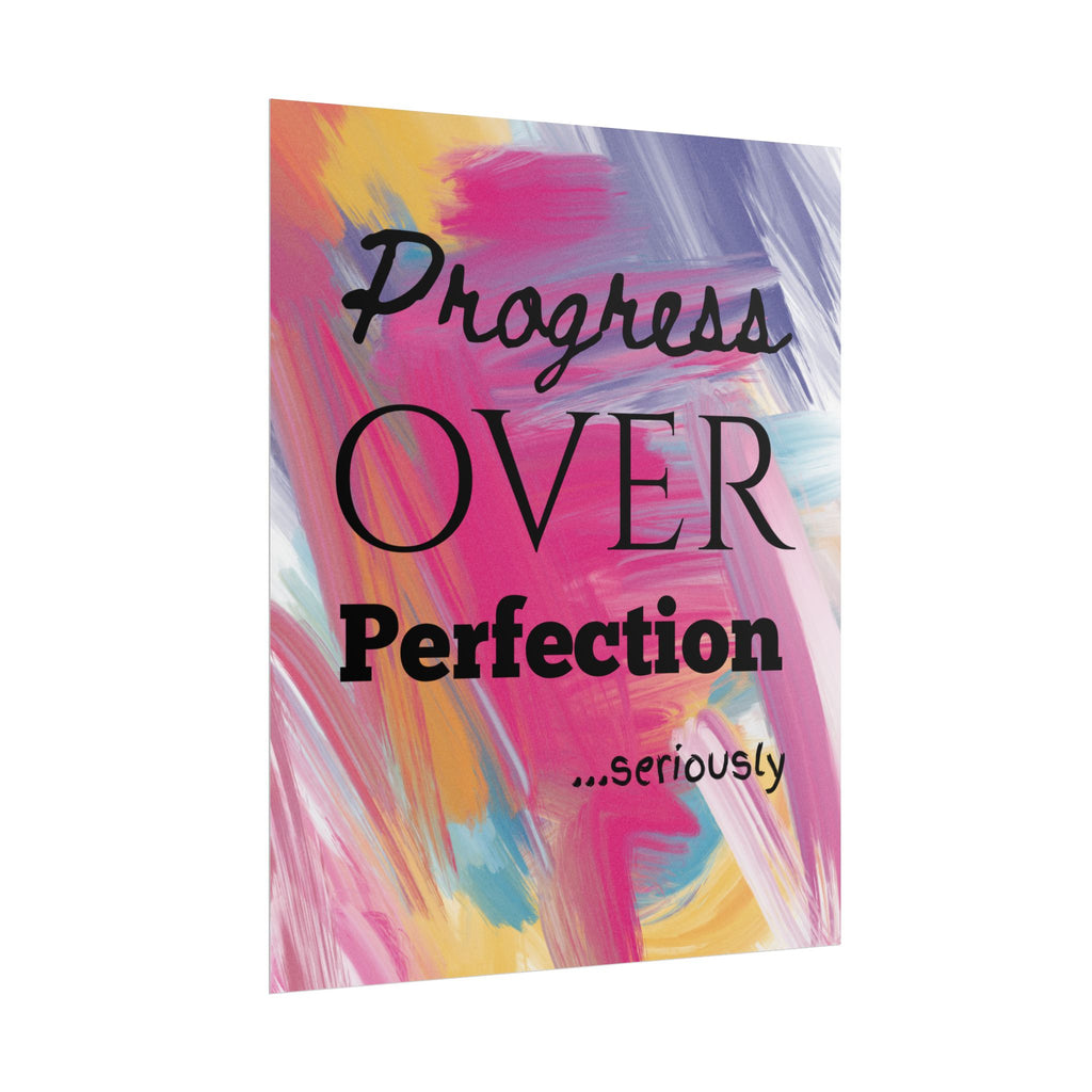 "Progress Over Perfection" – Motivational Wall Art for Office, Studio & Classroom