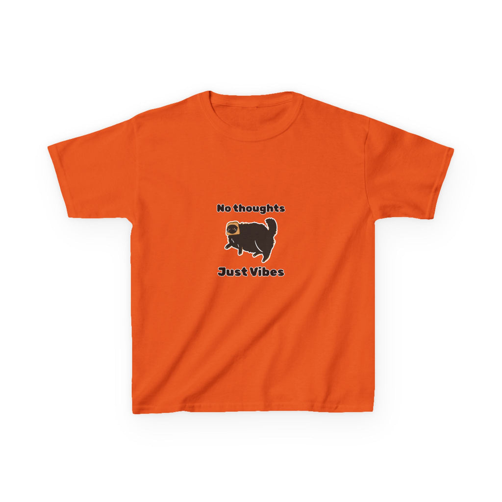 Youth 'No Thoughts Just Vibes' Cat Graphic Shirt