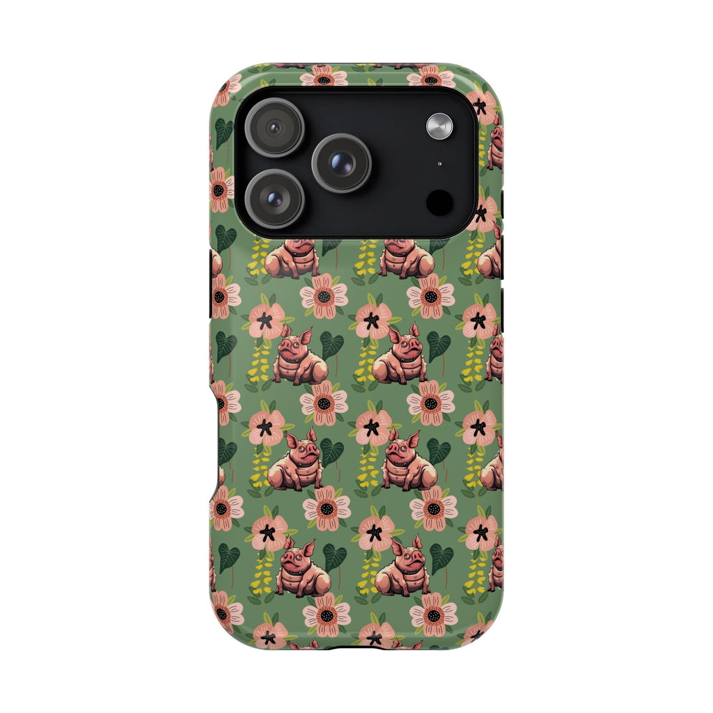 Floral Squonk Pattern Impact Phone Case — Protective iPhone Cover with Pink Flowers