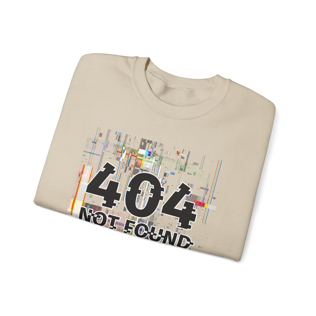 404 Not Found Crewneck Sweatshirt — Glitch Tech Graphic Pullover