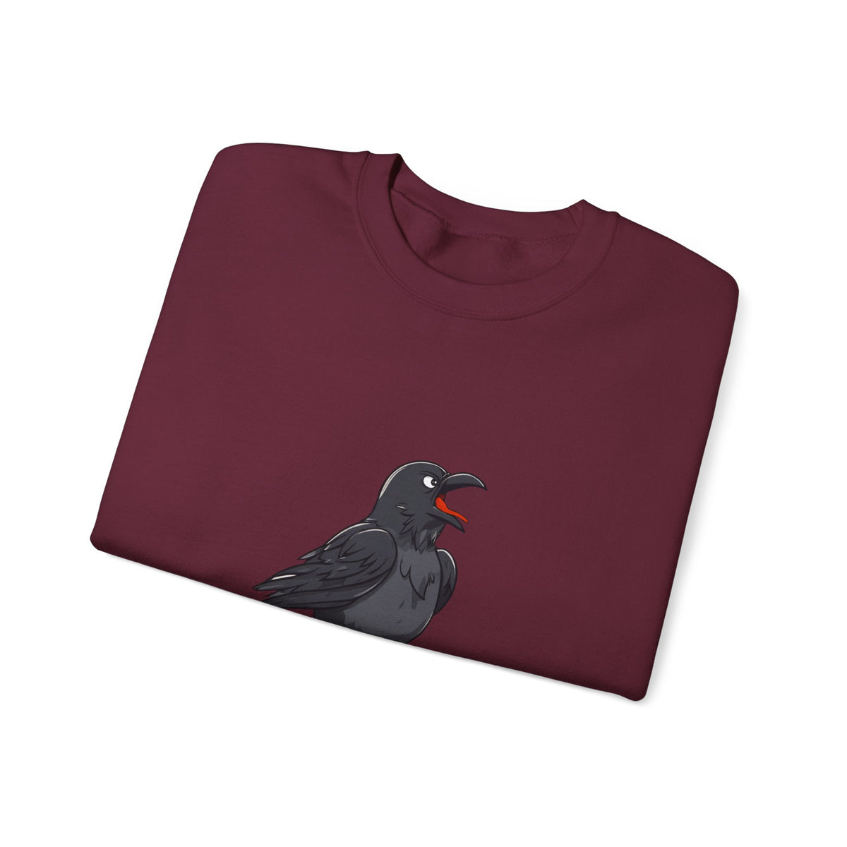 Crewneck Sweatshirt — Screaming Crow Graphic with "FUC AWF" Text